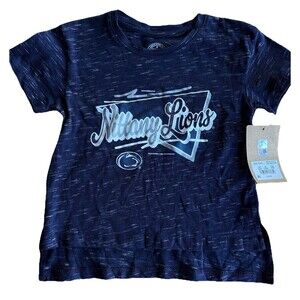 Nittany Lions Youth Girls Tshirt M 7/8 Blue Penn State New Football Silver